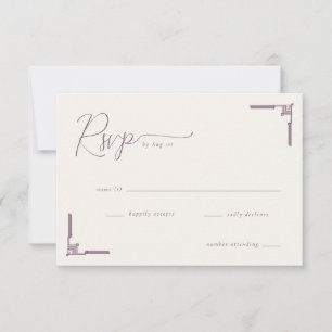 Elegante Lavendel-Geometrie-RSVP RSVP Karte