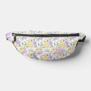 Elegante Lavendel-Lila-Gelbe-Rosen-Blumen Bauchtasche