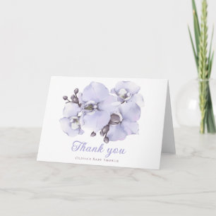 Elegante Lavendel-Orchideen-Baby-Shower-Dankeskart Dankeskarte