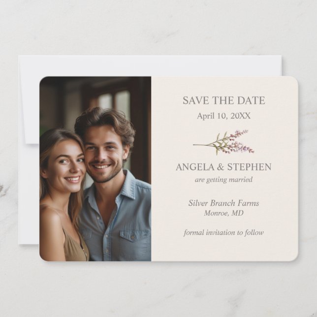 Elegante Lavendel-, Rosé- und Creme-Wildblumen-Fot (Vorderseite)