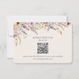 Elegante Lavendel-, Rosé- und Cremefarbene Wildblu RSVP Karte