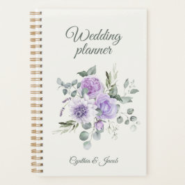 Elegante Lavendel-Rosen-Eukalyptus-Hochzeitsplaner Planer