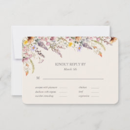 Elegante Lavendel-, Rosenholz- und Cremefarbene Wi RSVP Karte