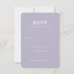 Elegante Lavendel-RSVP-Karte RSVP Karte
