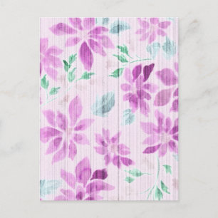 Elegante Lavendel-Wasserfarben-Blumen-Postkarte Postkarte