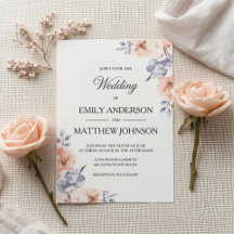 Elegante Lavendel-Wasserfarben-Hochzeitseinladung