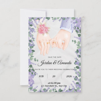 elegante Lavendelfelder laden Einladung