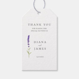 Elegante Lavendelhochzeit Geschenkanhänger