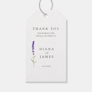 Elegante Lavendelhochzeit Geschenkanhänger