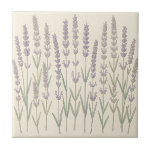 Elegante Lavendelstiele Sanftes lila Botanisches  Fliese