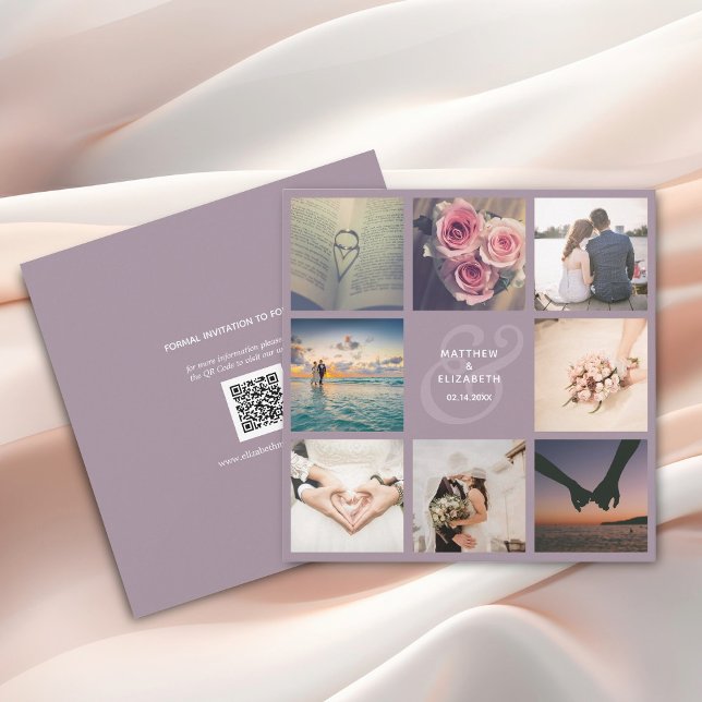 Elegante Lavender Ampersand Foto Collage Wedding Save The Date (Von Creator hochgeladen)