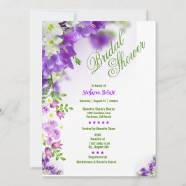 Elegante Lavender Blume Bridal Dusche Einladungen