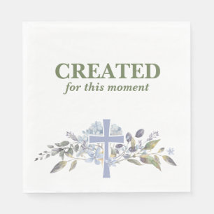 Elegante Lavender Blume & Cross Serviette