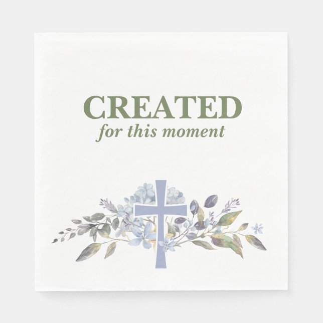 Elegante Lavender Blume & Cross Serviette (Vorderseite)
