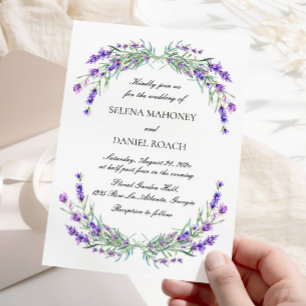 Elegante Lavender Blume Violet Wedding Einladung