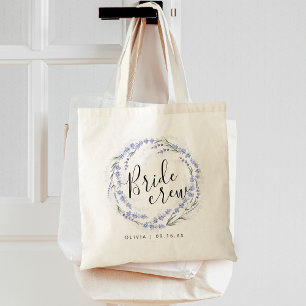 Elegante Lavender Blume Wreath Bride Crew Tragetasche
