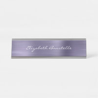 Elegante Lavender Brushed Metal Handwriting