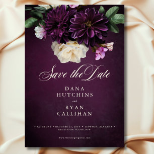 Elegante Lavender & Burgund Blumenzettel Save The Date