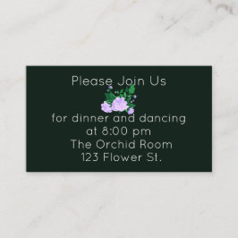 Elegante Lavender Camellia Empfang Begleitkarte