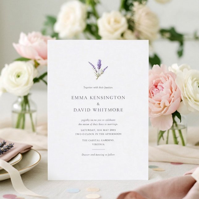 Elegante Lavender Chic Minimalistisch Wedding Einladung (Von Creator hochgeladen)