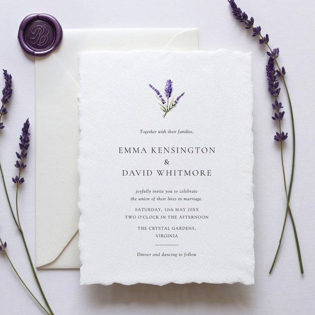 Elegante Lavender Chic Minimalistisch Wedding Einladung (Von Creator hochgeladen)