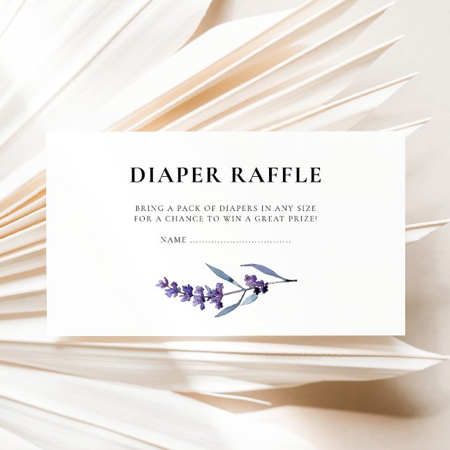 Elegante Lavender Diaper Raffle Baby Dusche Begleitkarte (Von Creator hochgeladen)