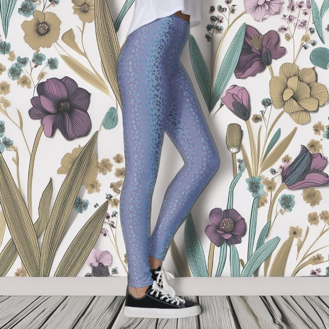 Elegante Lavender Leopard Print Leggings (Von Creator hochgeladen)