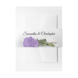 Elegante Lavender Lila Rose Einfache Glam Hochzeit Einladungsbanderole