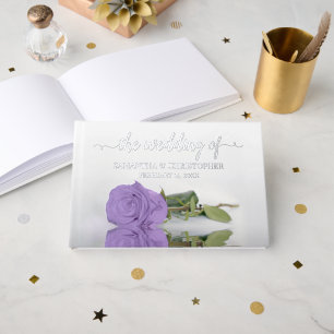 Elegante Lavender Lila Rose Kleine Hochzeitsreise Gästebuch