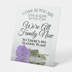 Elegante Lavender Lila Rose Open Seating Wedding Sockelschild