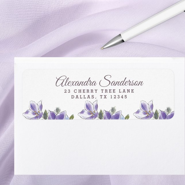 Elegante Lavender Lilac Floral Rücksendeadresse (Von Creator hochgeladen)