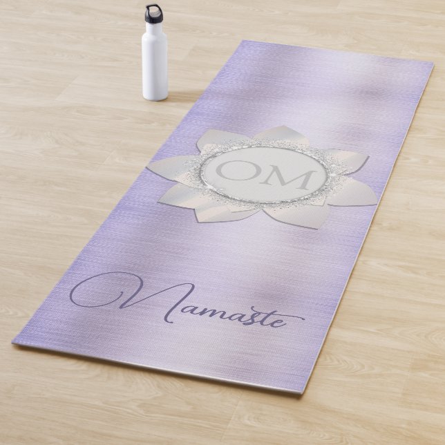 Elegante Lavender Lotus OM Namaste Yoga Mat Yogamatte (Beispiel)