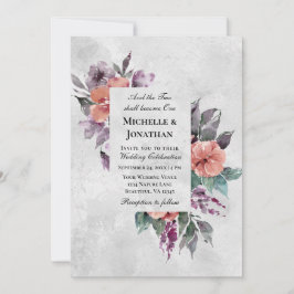 Elegante Lavender Peach Christliche Hochzeit Einladung