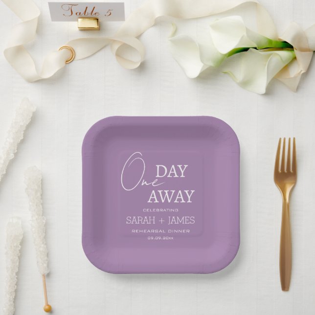 Elegante Lavender Probe Dinner Hochzeit Party Pappteller (Hochzeit)