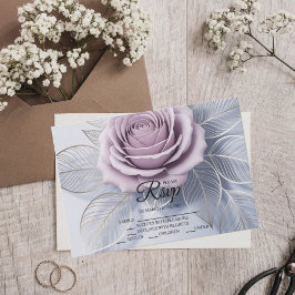 Elegante Lavender Rose Hochzeit-RSVP-Karten RSVP Karte