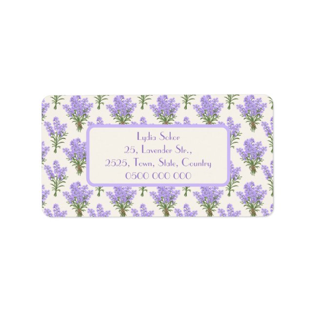 Elegante Lavender Rücksendeadressen-Aufkleber Adressaufkleber (Vorne)