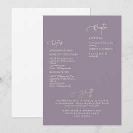 Elegante Lavender Wedding Detail Einladung