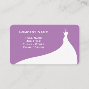 Elegante Lavender Wedding Dress Business Card Visitenkarte