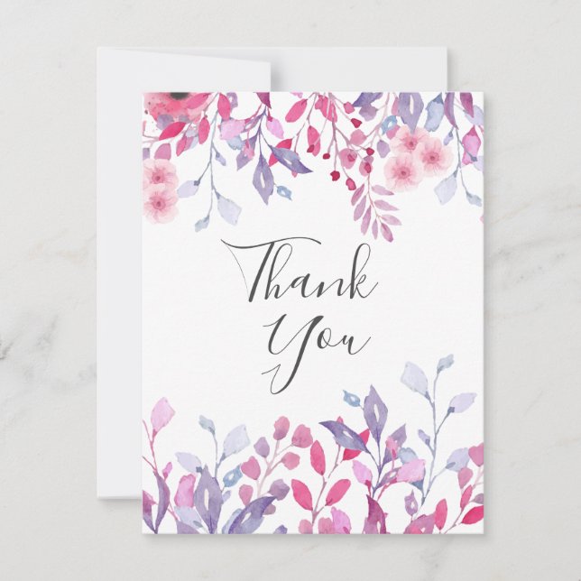 Elegante Lavender Wildblumen Business Vielen Dank Karte (Vorderseite)