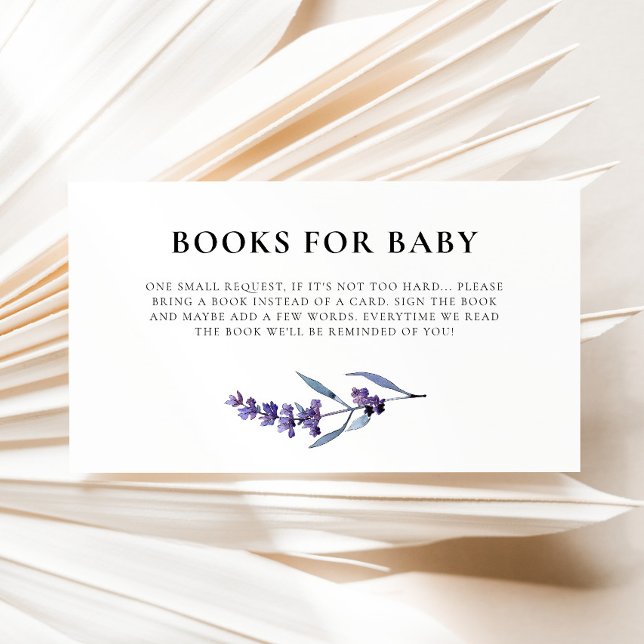 Elegante Lavenderbücher für Babyanfragen Begleitkarte (Von Creator hochgeladen)