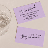 Elegante, Lavendertypografie-Karte "Wir haben uns