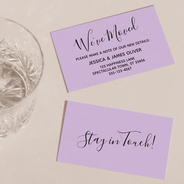 Elegante, Lavendertypografie-Karte "Wir haben uns  Visitenkarte (Von Creator hochgeladen)