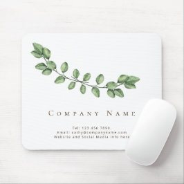 Elegante Leaf Business Name Mouse Pad Mousepad