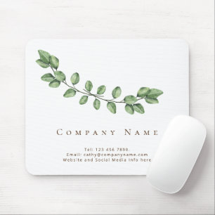 Elegante Leaf Business Name Mouse Pad Mousepad