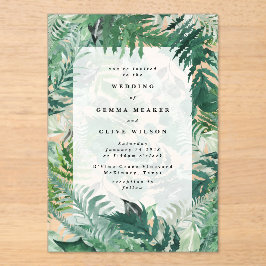 Elegante Leafy Greenery Hand bemalt Hochzeit Acryleinladungen