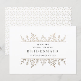 Elegante Leafy Rose Goldene Bridge Einladung