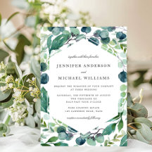 Elegante Leafy Watercolor Botanische Hochzeit