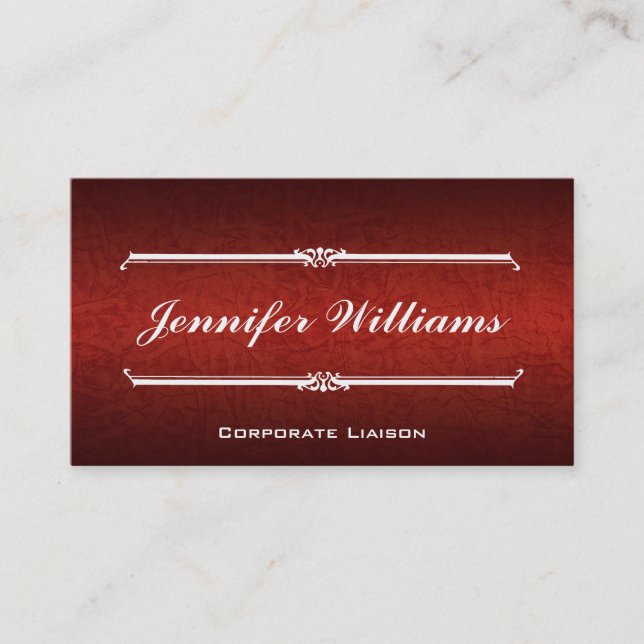 Elegante Leather Beruflich Business Cards Visitenkarte (Vorderseite)