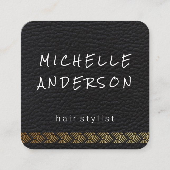 Elegante Leather Gold Trim | STYLIST Treuekarte (Vorderseite)