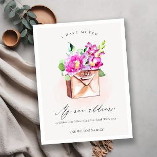 Elegante Lebendige Pinke Blumenbriefkasten Ich bin Postkarte
